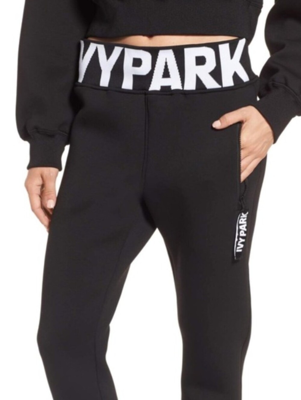 Ivy Park Logo Rib Jogger Pants Black XS